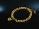 Around 1950! Pretty armor bracelet with decorative ball silver 800 gold plated