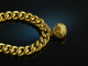 Around 1950! Pretty armor bracelet with decorative ball silver 800 gold plated
