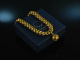 Around 1950! Pretty armor bracelet with decorative ball silver 800 gold plated