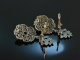 Vienna around 1950! Beautiful traditional costume earclips to the Dirndl Silver Amethyste