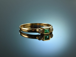 Fine Emerald! Wundervoller zarter Smaragd Ring Diamanten...