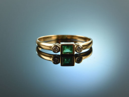 Fine Emerald! Wundervoller zarter Smaragd Ring Diamanten...