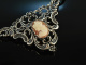 Around 1955! Pretty traditional costumes Dirndl necklace shell cameo silver 800