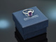 Vivid Violet! Elegant Amethyst Brilliant Ring White Gold 750