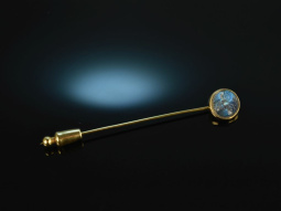 Munich around 1995! Rare labradorite lapel pin moon face...