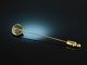 Munich around 1995! Rare labradorite lapel pin moon face gold 750 handmade