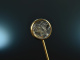 Munich around 1995! Rare labradorite lapel pin moon face gold 750 handmade