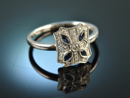 Zeitlos sch&ouml;n! Zarter Diamant Saphir Ring Wei&szlig;...