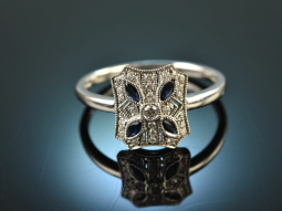 Zeitlos sch&ouml;n! Zarter Diamant Saphir Ring Wei&szlig;...