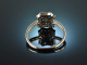 Zeitlos sch&ouml;n! Zarter Diamant Saphir Ring Wei&szlig; Gold 750