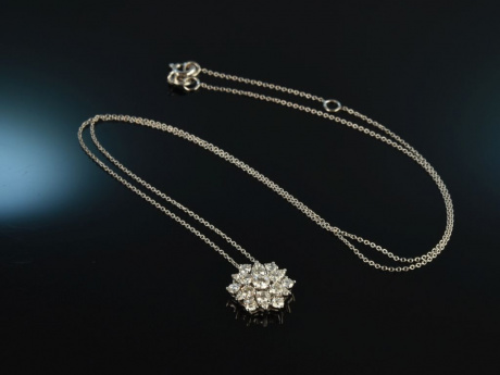 Twinkling Star! Zartes Diamant Collier 0,75 ct Wei&szlig; Gold 750