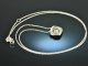 Fine and elegant! Zartes Collier Smaragde Brillanten 0,25 ct Wei&szlig; Gold 750