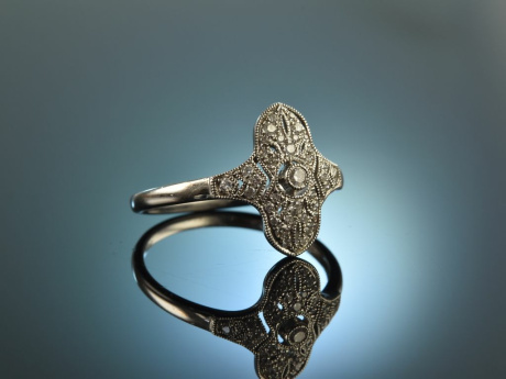 Zeitlos sch&ouml;n! Eleganter Diamant Ring 0,15 ct Wei&szlig; Gold 750