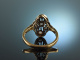 M&uuml;nchen um 1900! Sch&ouml;ner Jugendstil Ring Diamanten 0,2 ct Gold 585