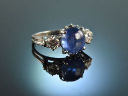 Meran um 1970! Feinster Ceylon Saphir Brillant Ring...