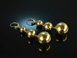 Around 1970! Chic large vintage ball earrings silver 925...