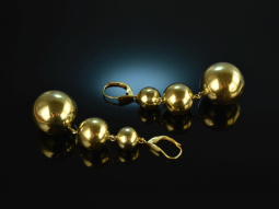 Around 1970! Chic large vintage ball earrings silver 925...