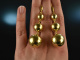 Around 1970! Chic large vintage ball earrings silver 925 gold plated