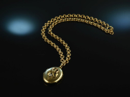 Um 1850! Sch&ouml;nes historisches Medaillon Collier mit...