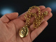 Um 1850! Sch&ouml;nes historisches Medaillon Collier mit Diamant Gelbgold 585