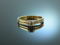 M&uuml;nchen um 1975! Feiner Vintage Verlobungs Ring Brillant 0,28 ct Gold 585