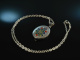 Around 1970! Beautiful medallion pendant with chain colorful enamel decoration silver 835