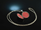 Around 1970! Beautiful medallion pendant with chain colorful enamel decoration silver 835