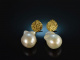 Italian Chic! Gro&szlig;e barocke Zucht Perlen Tropfen Ohrringe Silber 925 vergoldet