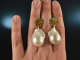 Italian Chic! Gro&szlig;e barocke Zucht Perlen Tropfen Ohrringe Silber 925 vergoldet