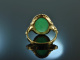 Um 1930! Sch&ouml;ner gr&uuml;ner Jade Ring Gold 585