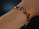 Warm Violet! Fancy bracelet 2 rows Amethyst Citrine Silver 925 gold plated