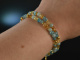 Golden Aqua! Fancy Armband 2reihig Amazonit Apatit Citrin Silber 925 vergoldet