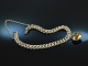Um 1960! H&uuml;bsches Trachten Dirndl Armband mit Herzanh&auml;nger Silber vergoldet Granat