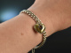 Around 1960! Pretty traditional costume dirndl bracelet with heart pendant silver gold plated garnet
