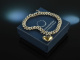 Around 1960! Pretty traditional costume dirndl bracelet with heart pendant silver gold plated garnet