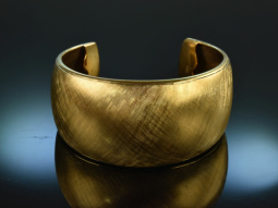 Around 1965! Chic satin vintage bangle silver 800 gold...