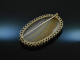 Vienna at 1900! Beautiful large striped agate brooch with garnet in silver