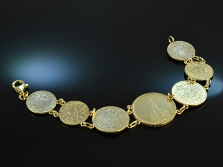 Around 1950! Pretty historical costumes coin bracelet silver tenderly gilded
