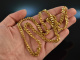 Around 1970! Classic solid vintage tank chain silver 835 gold plated