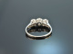 Around 2010! Fantastic trilogy brilliant ring ca. 1,1 ct white gold 750