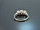 Um 1980! Traumhafter Trilogie Brillant Ring ca. 1,2 ct Wei&szlig; Gold 750