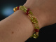 Pomegranate Kiss! Fancy Armband 2reihig Achat Lemon Citrin Peridot Silber 925 vergoldet