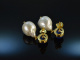 Maritim! Moderne Ohrringe Lapislazuli Barocke Zuchtperlen Silber 925 vergoldet