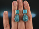 Sky Blue! Aparte drop earrings Blue zirconium turquoise silver 925 rose gold plated