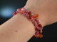 Juicy Fruits! Fancy Armband 2reihig Pink Saphir Karneol Achat Cherry Quarz Silber 925 vergoldet