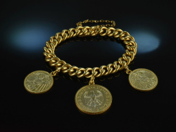 Around 1970! Chic vintage tank coin bracelet silver gold...