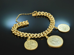 Around 1970! Chic vintage tank coin bracelet silver gold...
