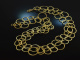 Golden Satin! Sch&ouml;ne 2reihige Ring Glieder Kette Silber 925 vergoldet