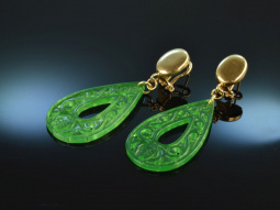 Green Mandala! Wundervolle Nephrit Tropfen Ohrringe...