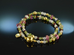 Spring Colors! Fancy Armband Peridot Granat Rosenquarz Cherryquarz Silber 925 vergoldet